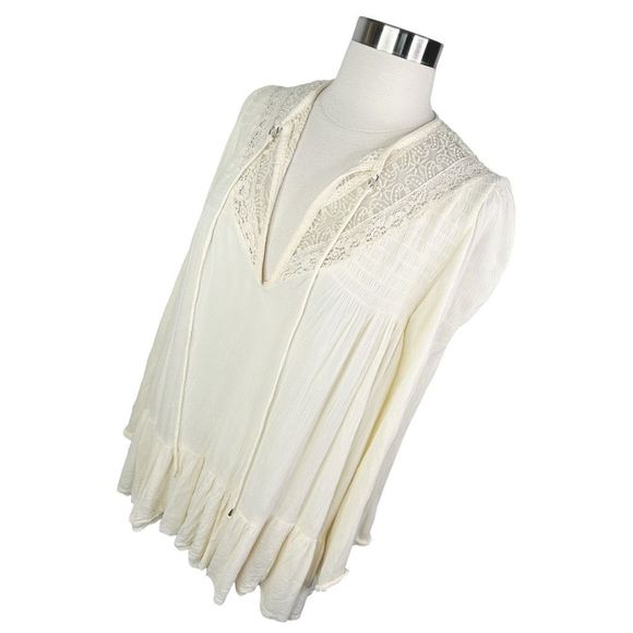 Free People One Night Victorian Lace Tunic - Size Small (Oversized) - Picture 3 of 8